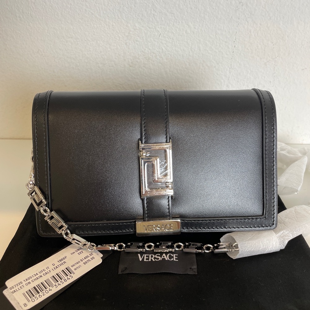 Versace brand new Greca Goddess Black shoulder bag